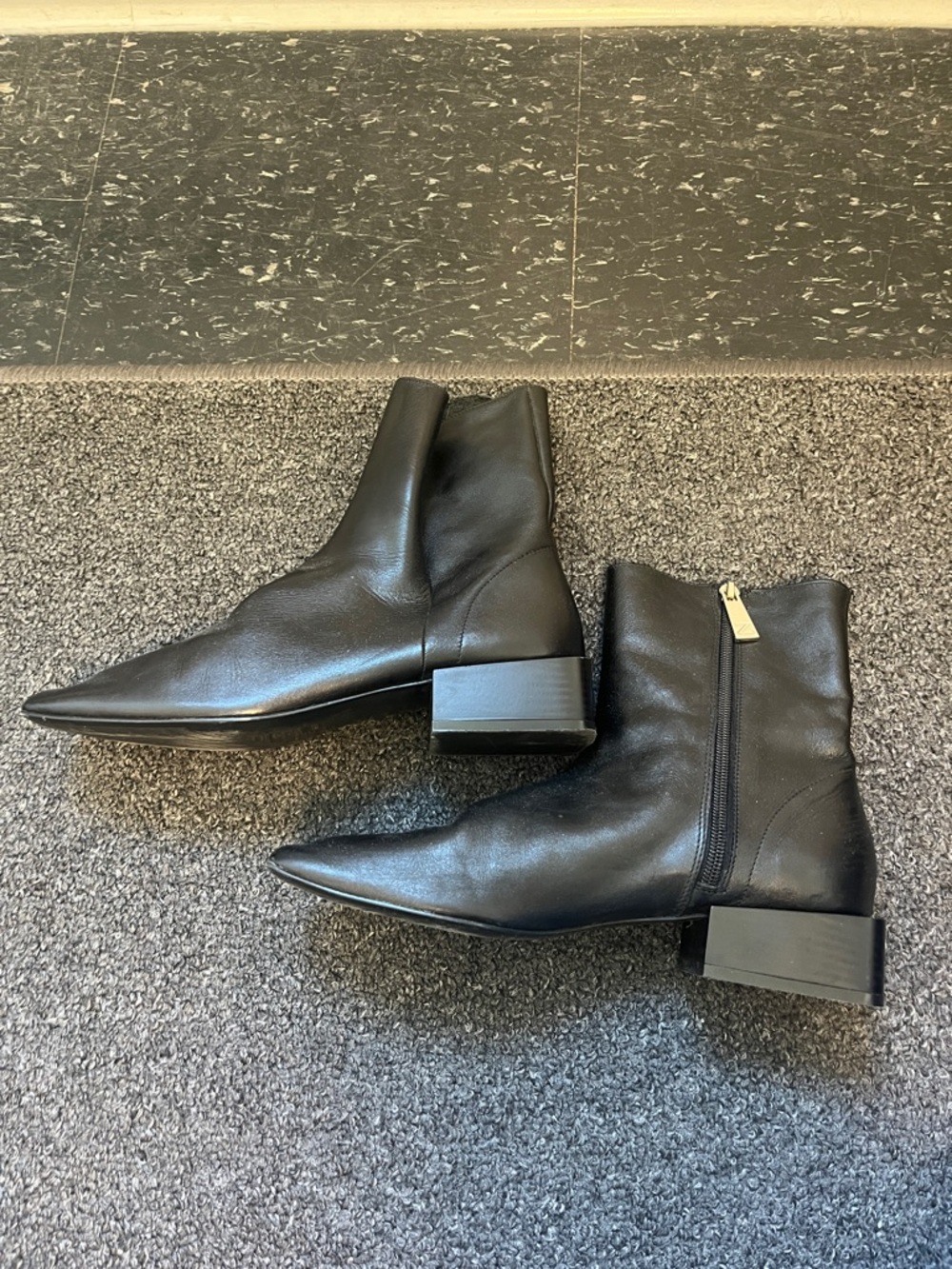 Black Square Toe Ankle Boots